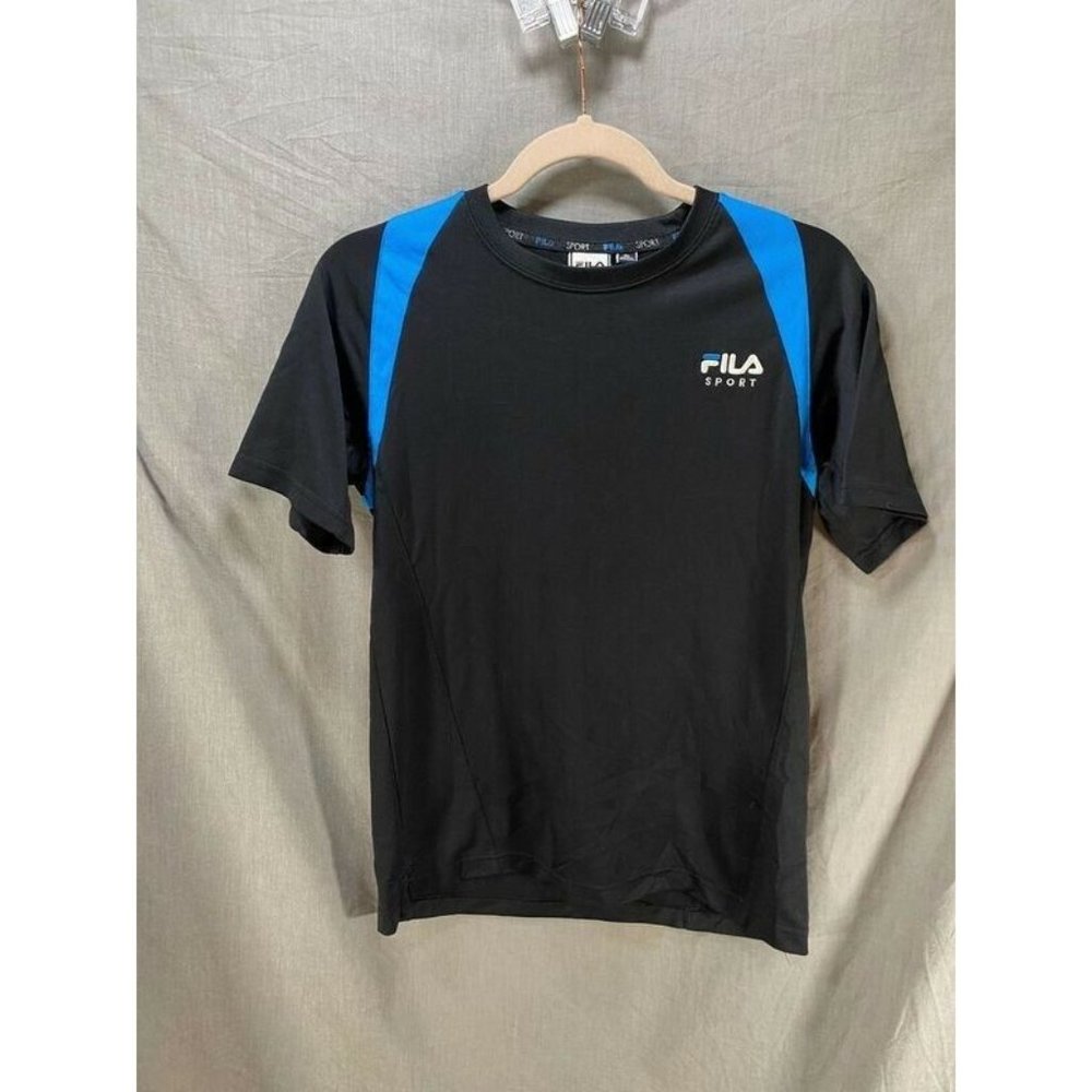 Fila Shirt Boys Extra Large Black Short Sleeve Pullover Tee Kids‎ Youth